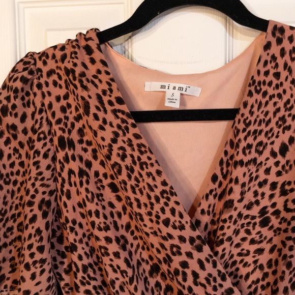 Blush Pink and Black Printed Dress - Picture 2 of 3